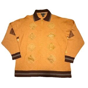 Johnny Blaze Sweater Vintage Mens 1/4 Zip 5 Star Pullover Lambswool XXL Patch